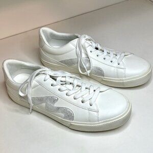 Blowfish Malibu Vice Sneakers * Size 11 * White w/Silver Waves * Worn Only Once